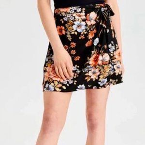 AE Fall Floral Wrap Mini Skirt - XL